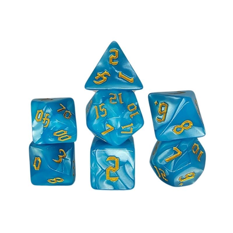 Set de Dados de Rol - Pearlized: Light Blue