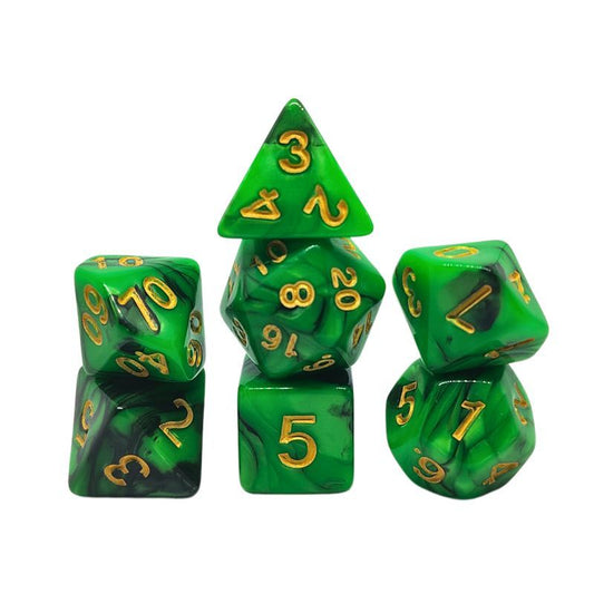 Set de Dados de Rol - Double Color: Black - Green
