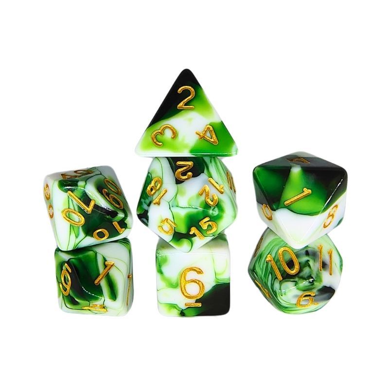 Set de Dados de Rol - Double Color: Dark Green - White