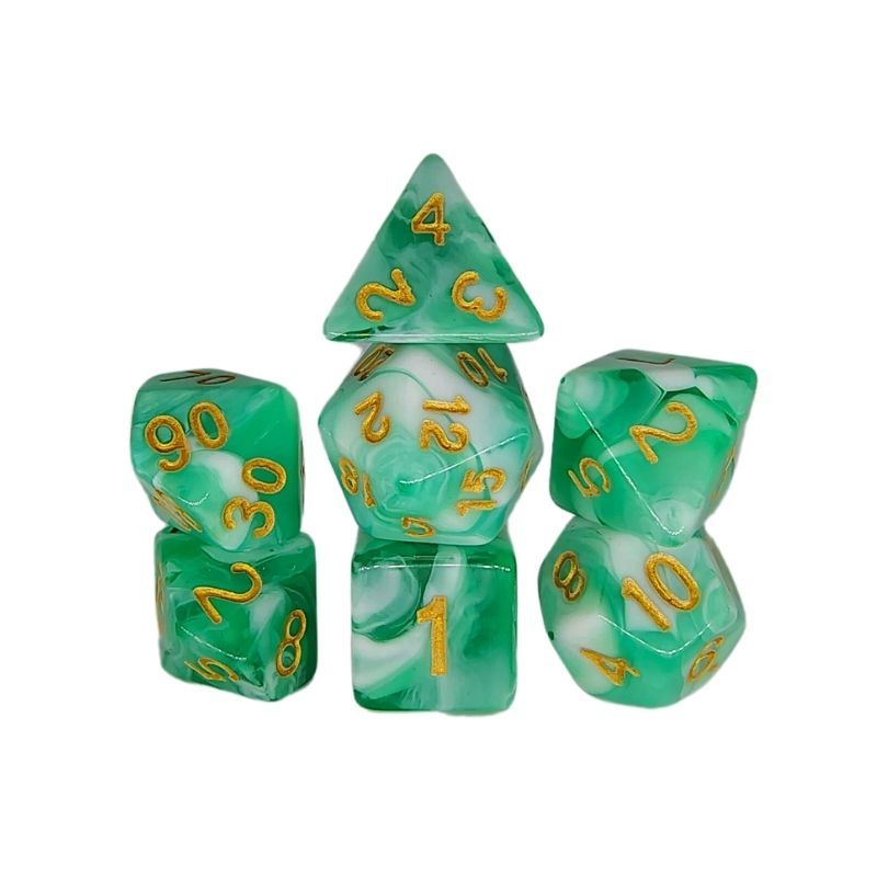 Set de Dados de Rol - Double Color: Green - White