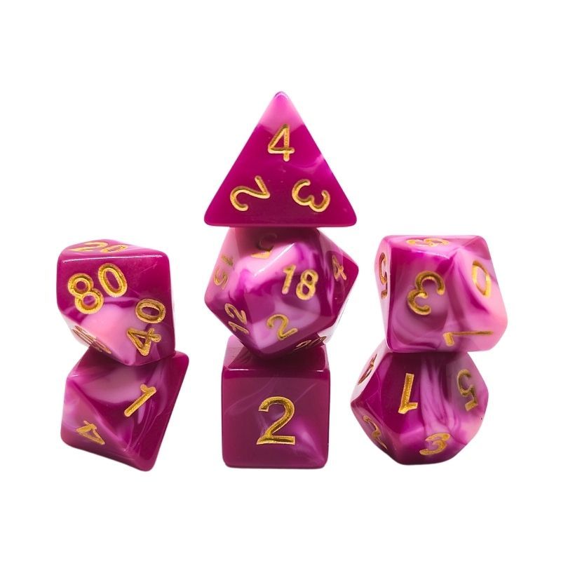 Set de Dados de Rol - Double Color: Pink - White